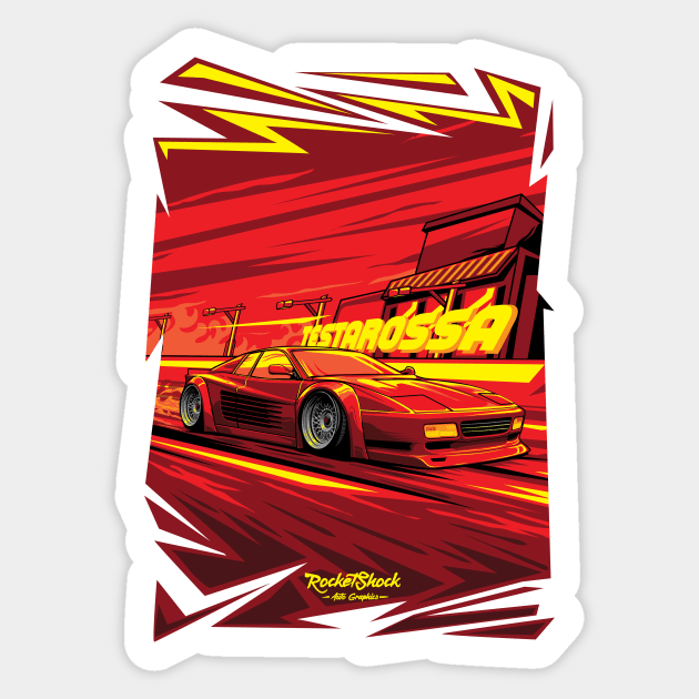 Testarossa Red theme Sticker by ASAKDESIGNS